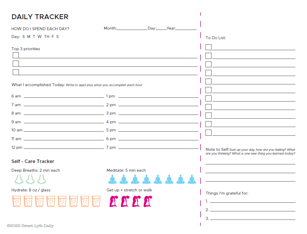 Daily Tracker for cultivating a life of luxury